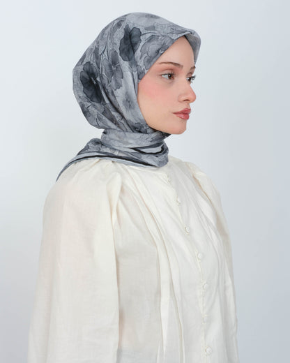 Organik Soft Eşarp D089 Siyah-Gri