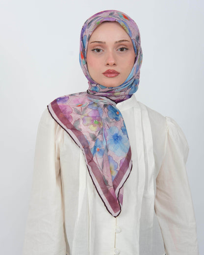 Organik Soft Eşarp D089 Kahve-Bordo