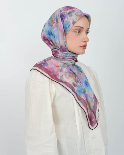 Organik Soft Eşarp D089 Kahve-Bordo