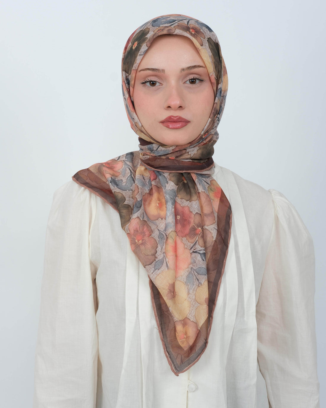 Organik Soft Eşarp D089 Vizon-Kahve