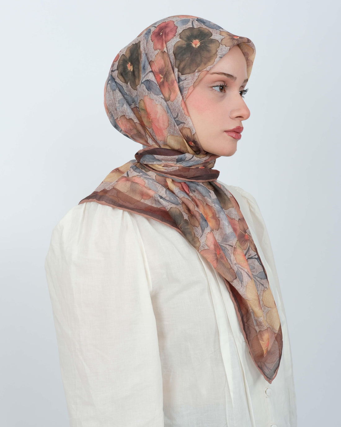 Organik Soft Eşarp D089 Vizon-Kahve
