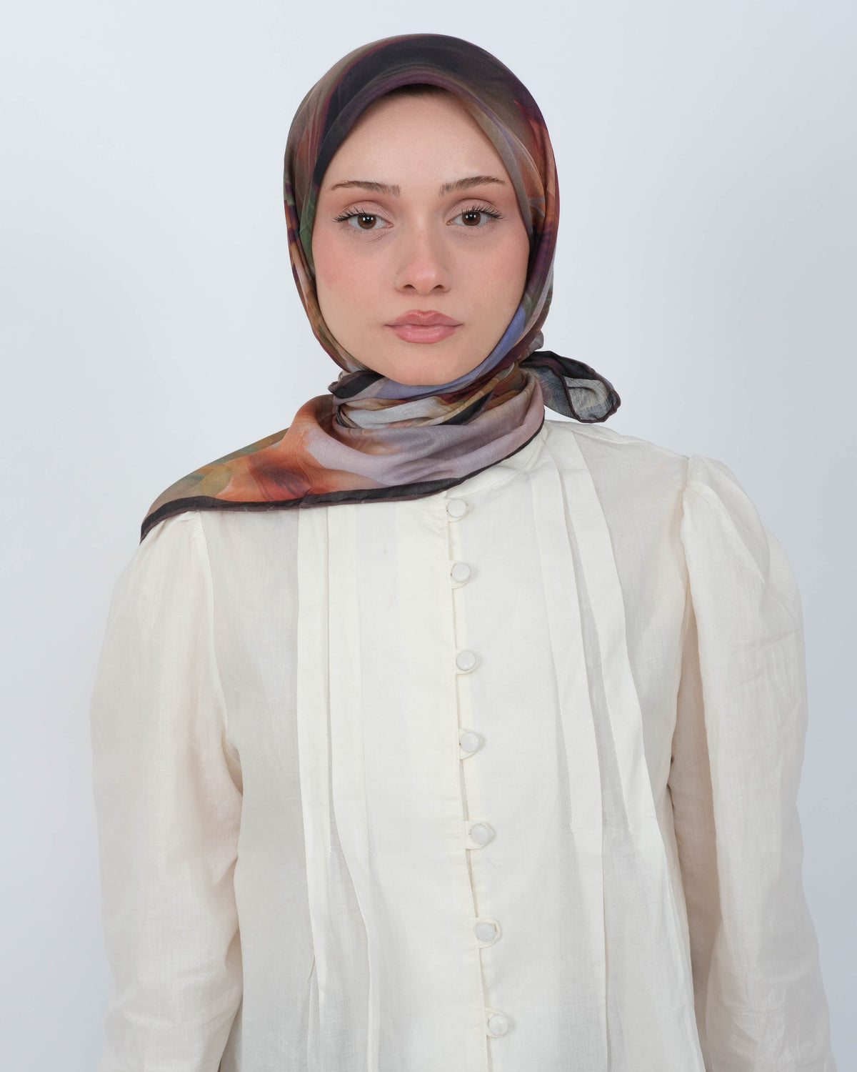 Organik Soft Eşarp D088 Kahve-Siyah