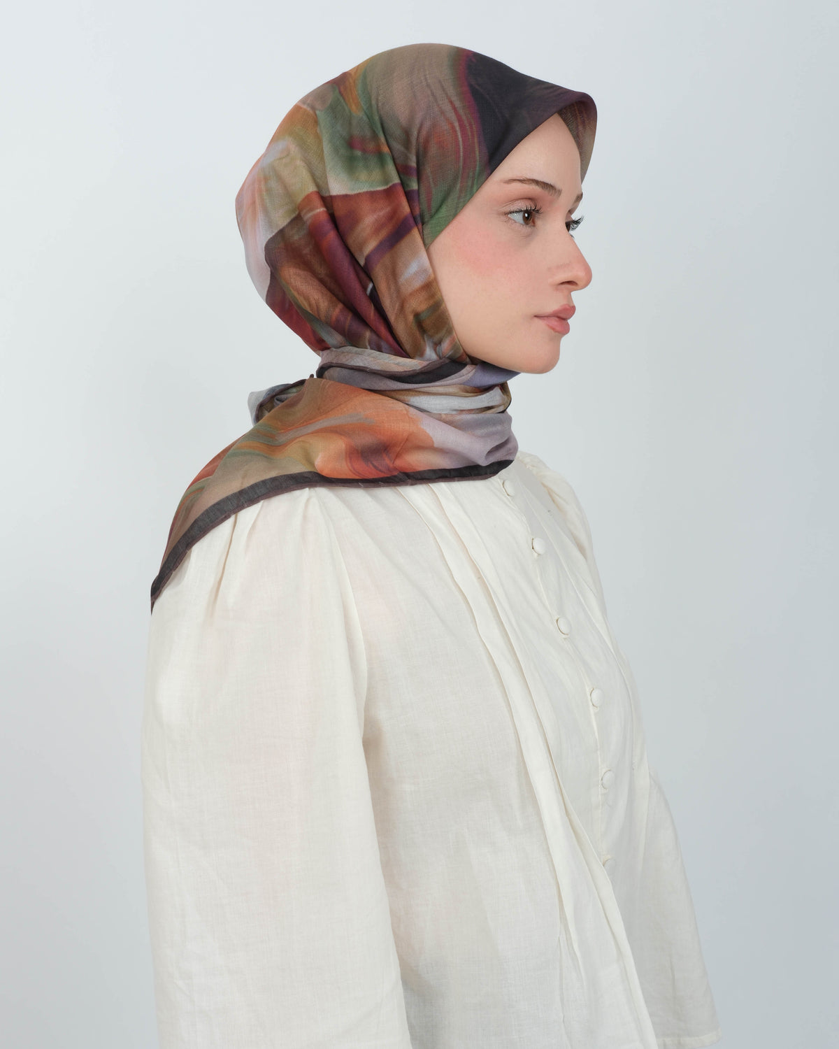 Organik Soft Eşarp D088 Kahve-Siyah