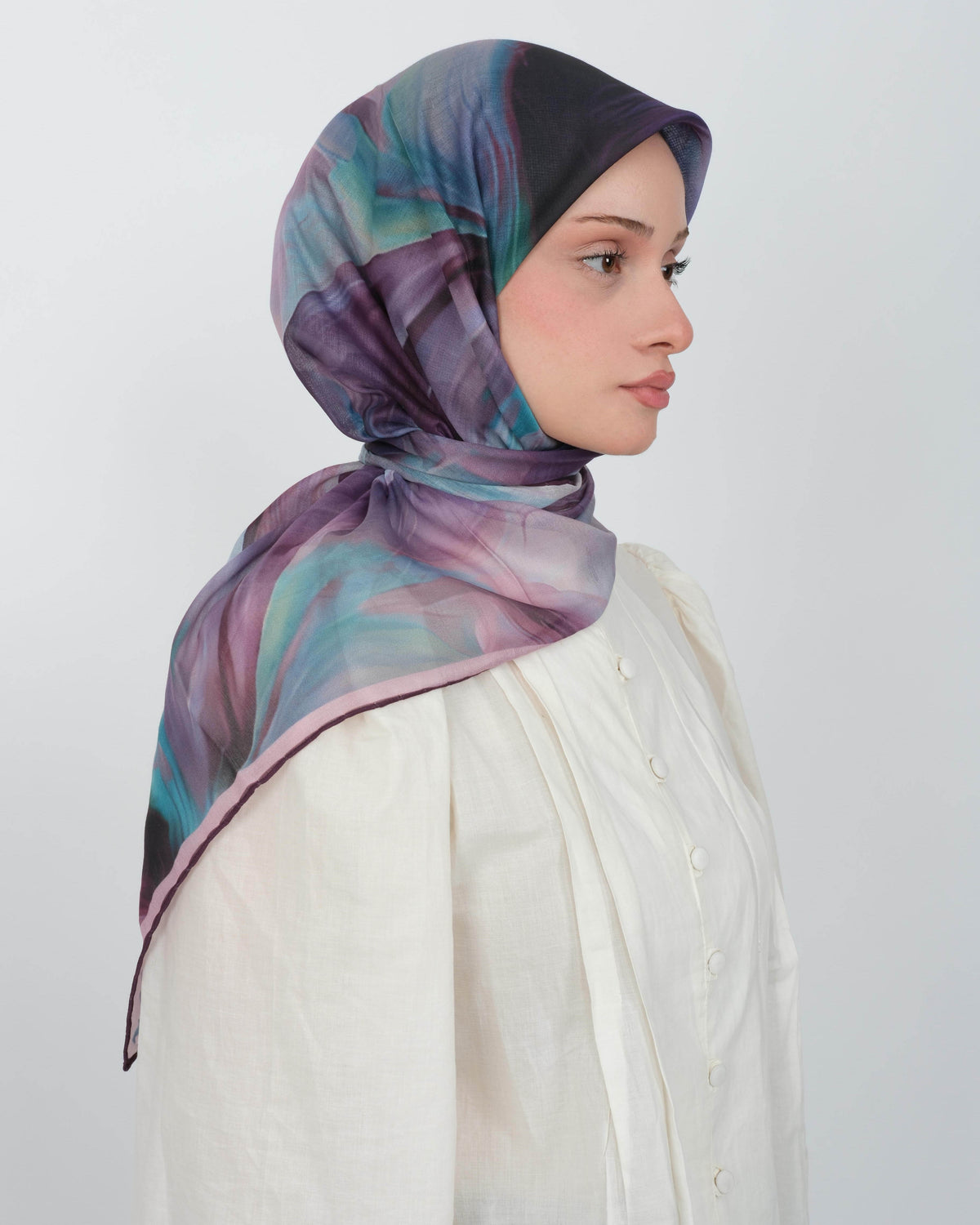 Organik Soft Eşarp D088 Mürdüm-Pembe