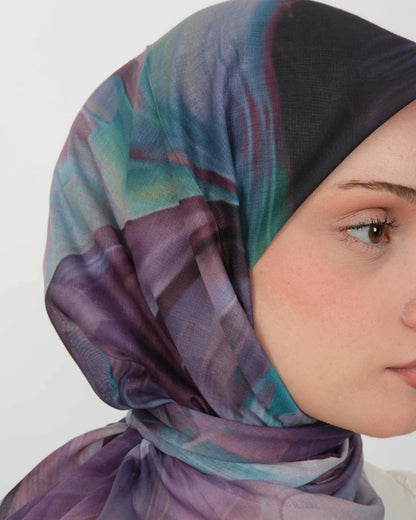 Organik Soft Eşarp D088 Mürdüm-Pembe