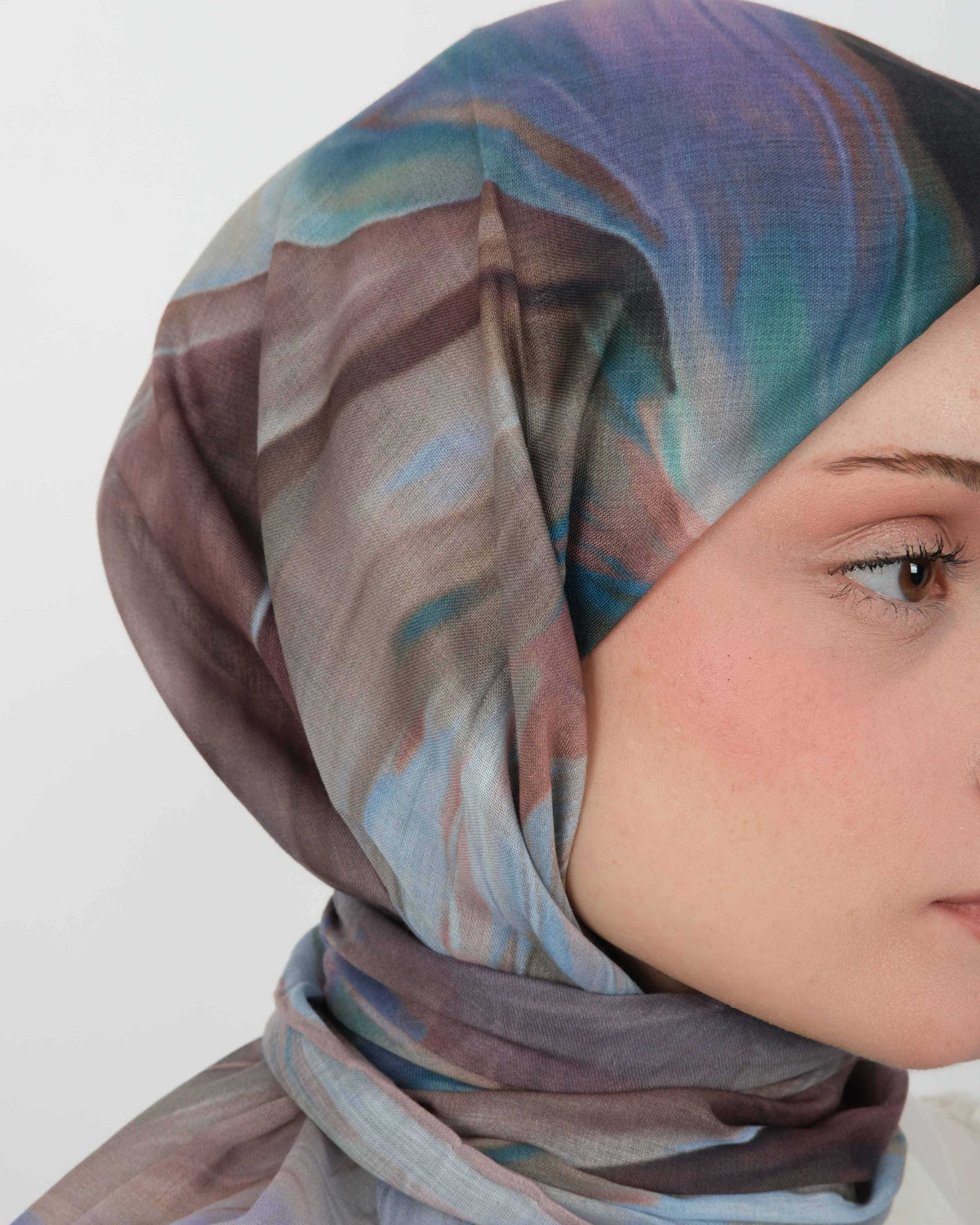 Organik Soft Eşarp D088 Vizon-Mavi