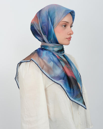 Organik Soft Eşarp D088 Lacivert-Mavi
