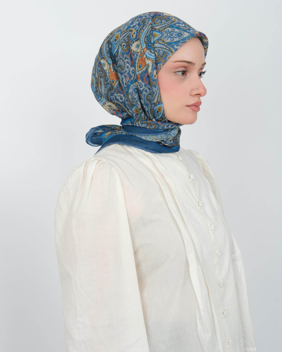 Organik Soft Eşarp D086 Mavi