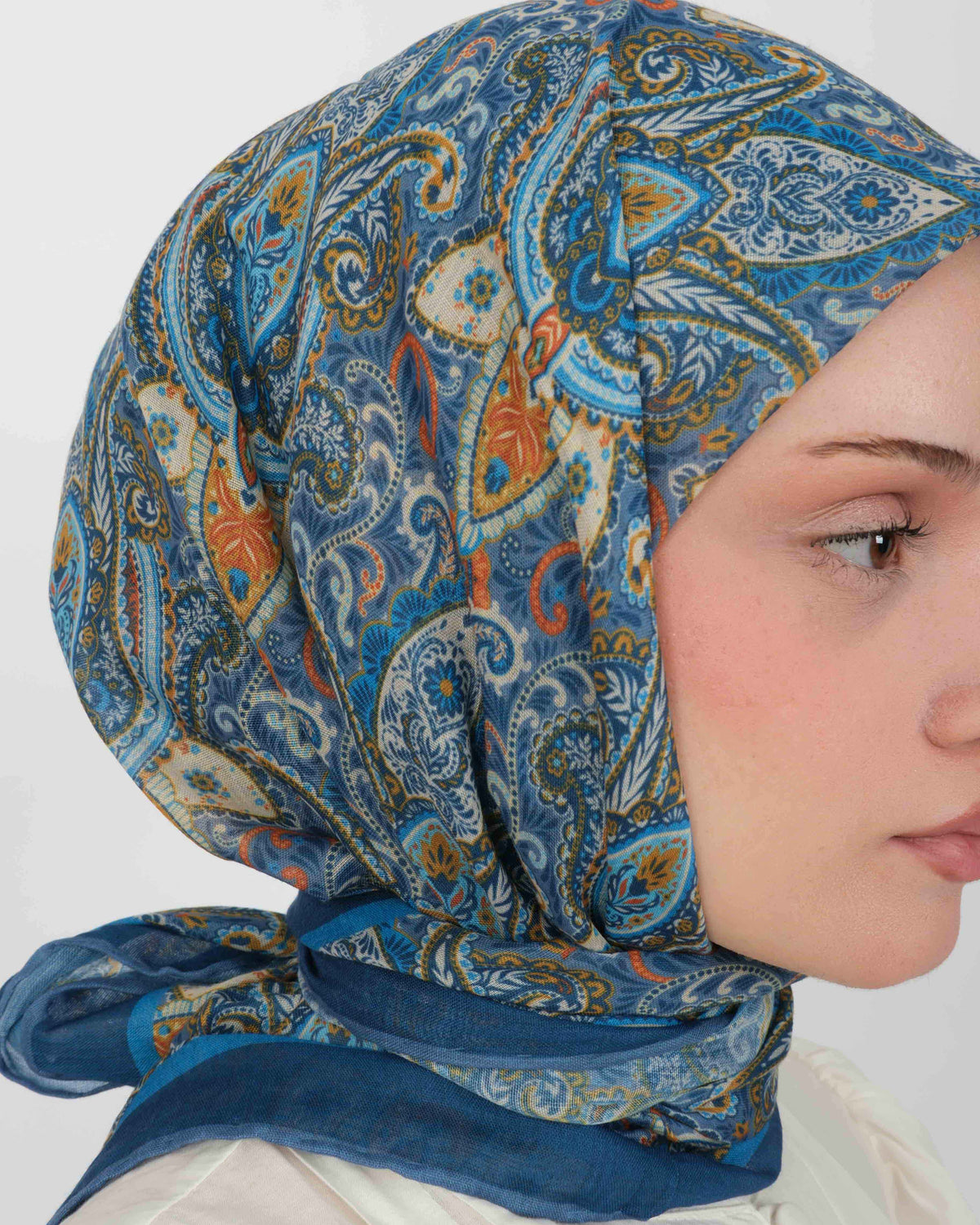 Organik Soft Eşarp D086 Mavi