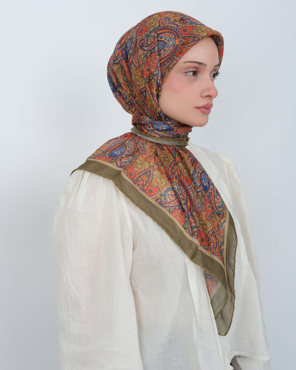 Organik Soft Eşarp D086 Yağ Yeşili