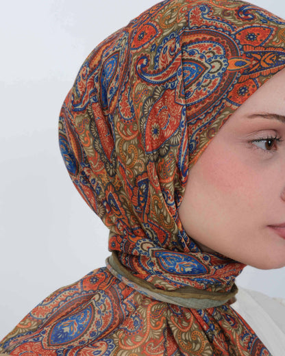 Organik Soft Eşarp D086 Yağ Yeşili