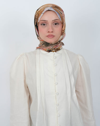 Organik Soft Eşarp D097 Kahve-Hardal