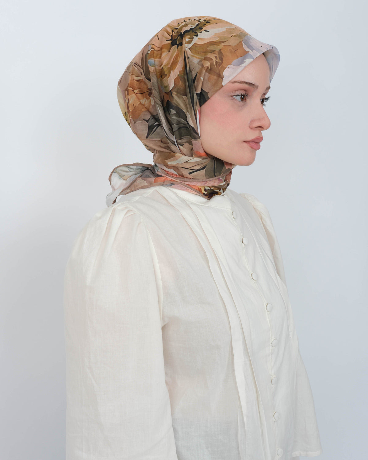 Organik Soft Eşarp D097 Kahve-Hardal