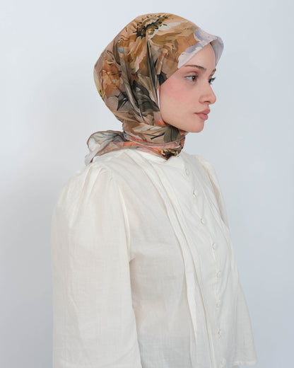 Organik Soft Eşarp D097 Kahve-Hardal