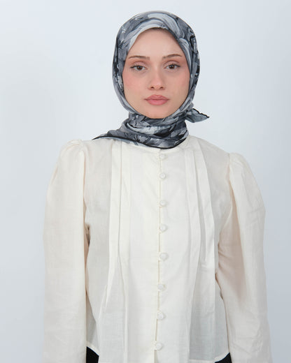 Organik Soft Eşarp D097 Siyah-Gri