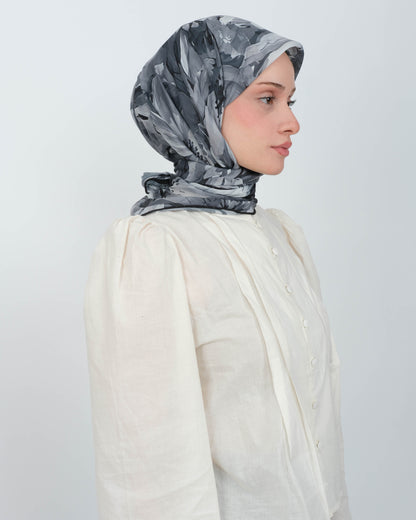 Organik Soft Eşarp D097 Siyah-Gri