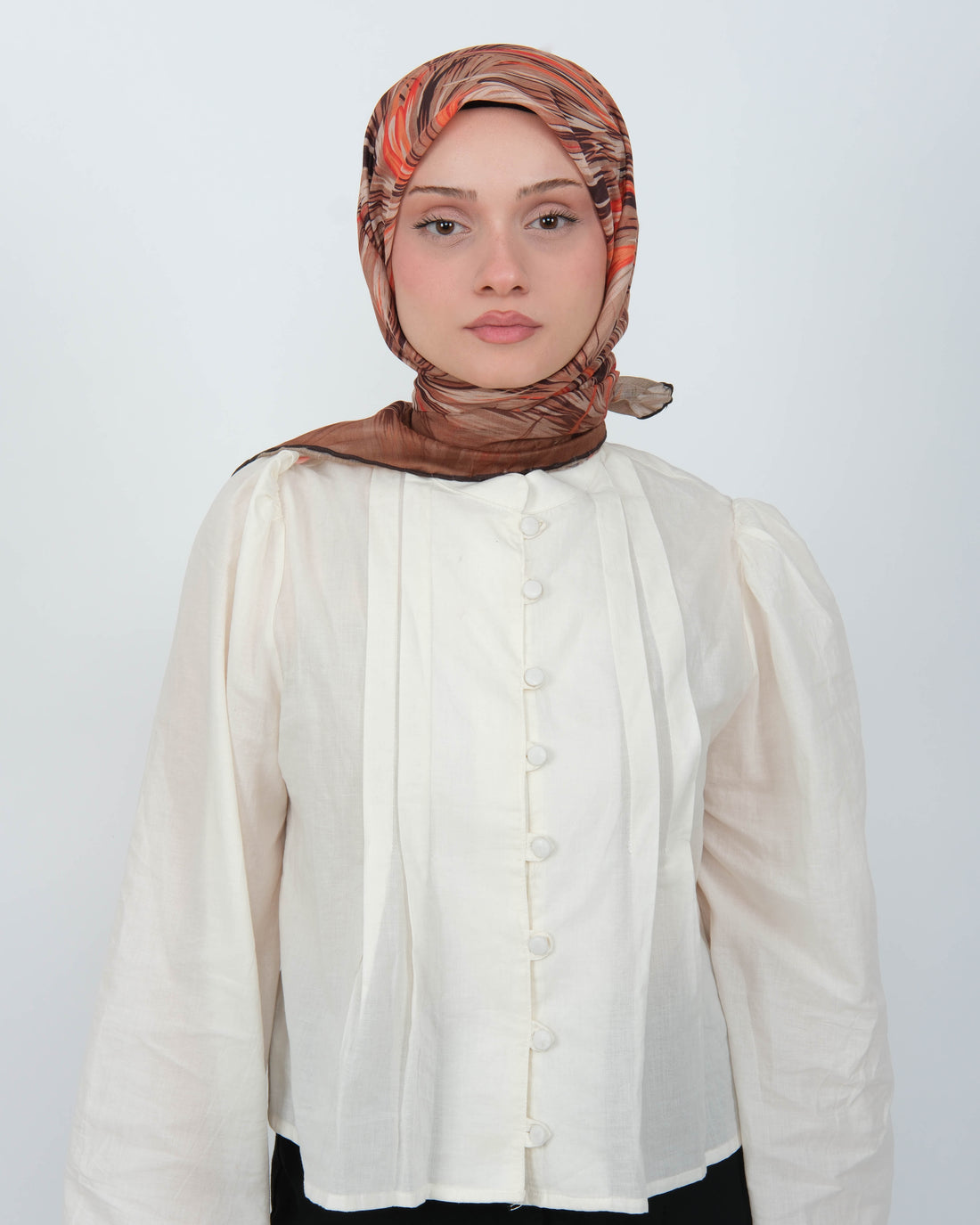 Organik Soft Eşarp D091 Siyah-Kahve