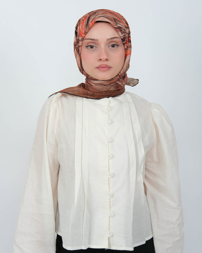 Organik Soft Eşarp D091 Siyah-Kahve