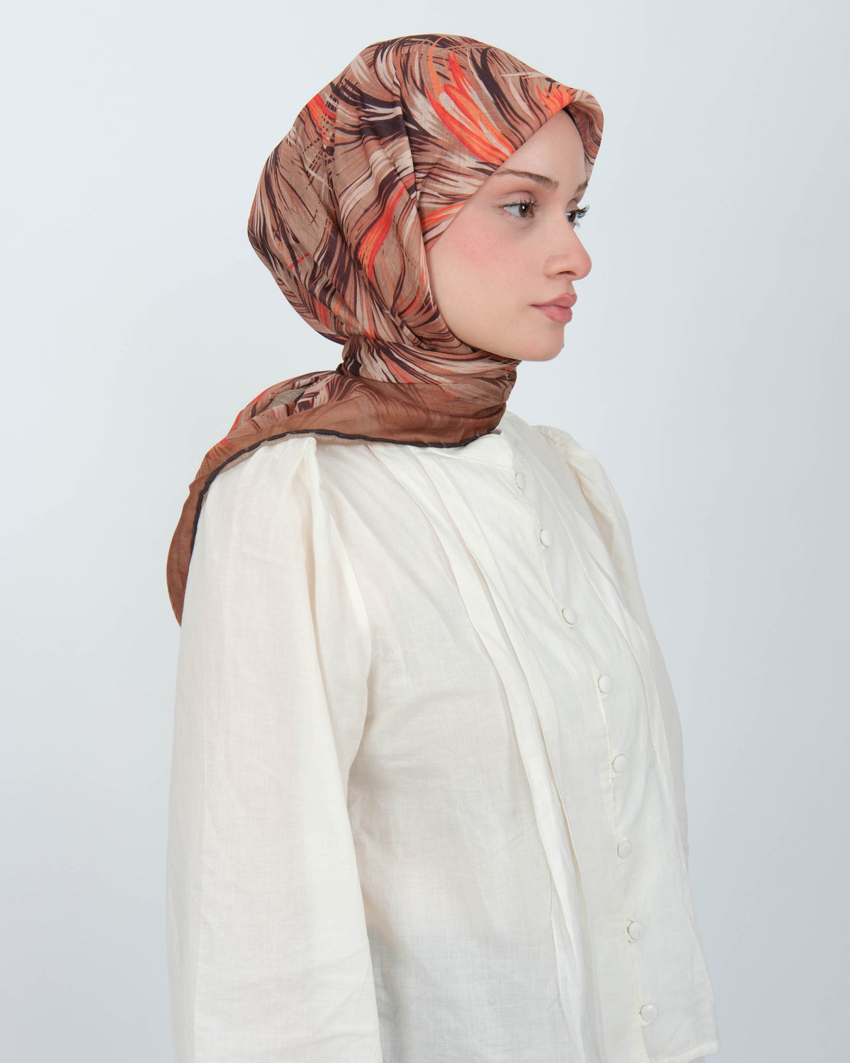 Organik Soft Eşarp D091 Siyah-Kahve