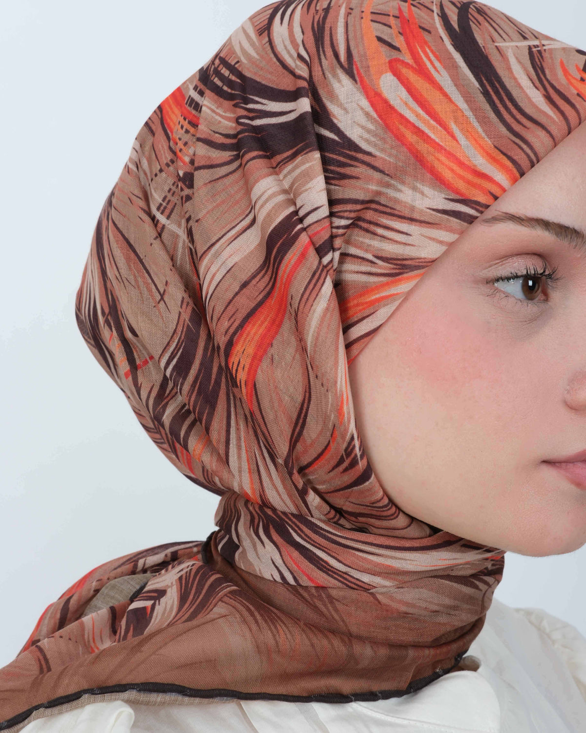 Organik Soft Eşarp D091 Siyah-Kahve