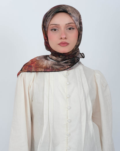 Organik Soft Eşarp D092 Siyah-Kahve