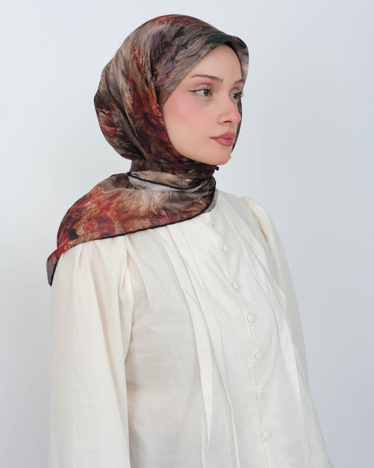 Organik Soft Eşarp D092 Siyah-Kahve