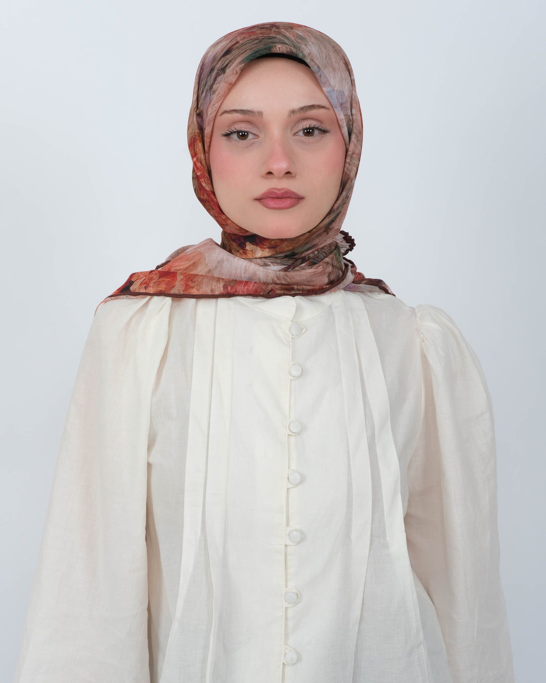 Organik Soft Eşarp D092 Kahve-Kiremit