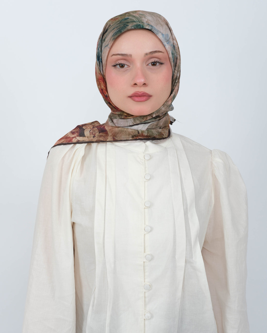 Organik Soft Eşarp D092 Kahve-Yeşil