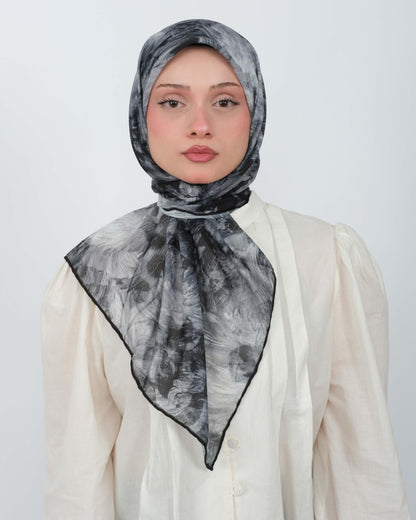 Organik Soft Eşarp D092 Siyah-Gri