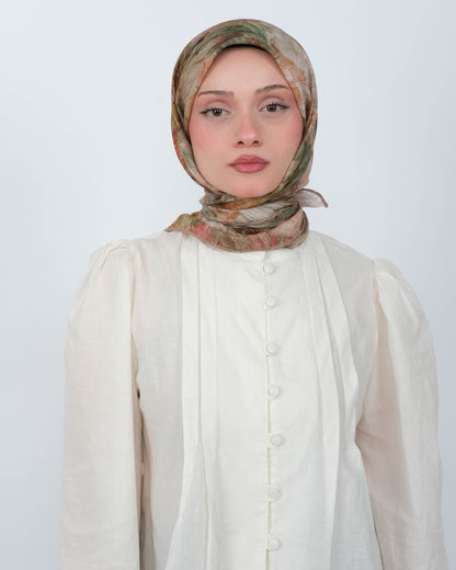 Organik Soft Eşarp D092 Vizon-Hardal