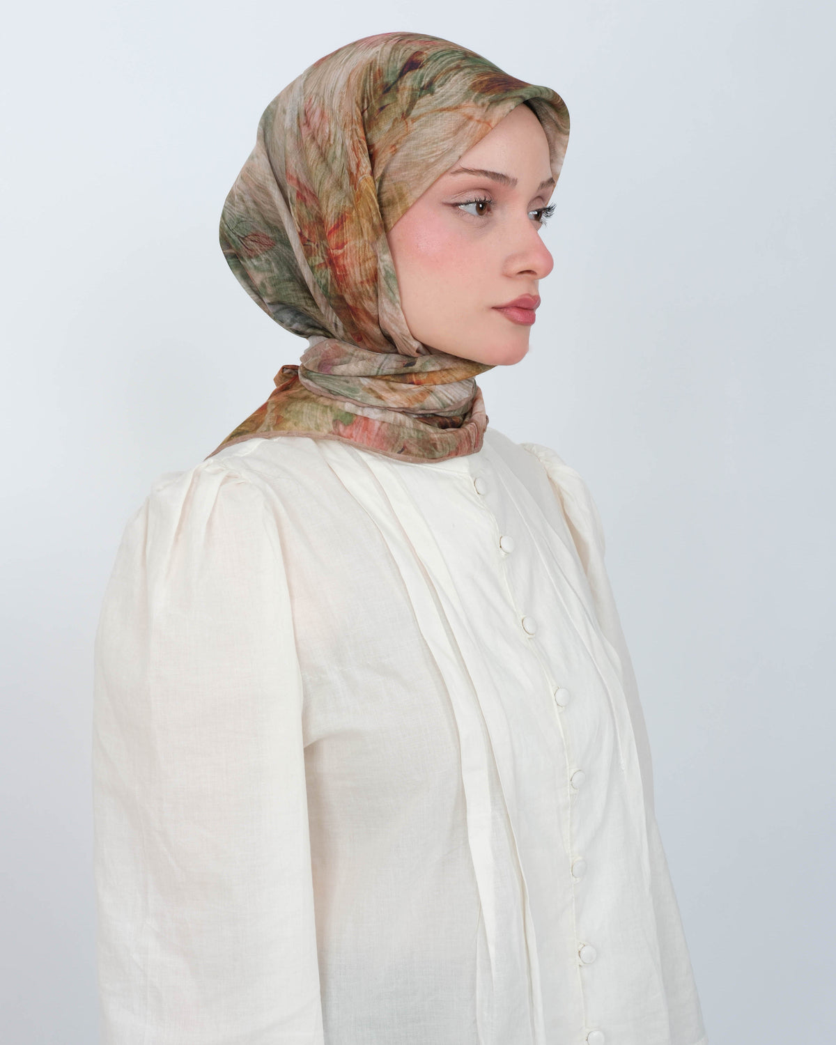 Organik Soft Eşarp D092 Vizon-Hardal