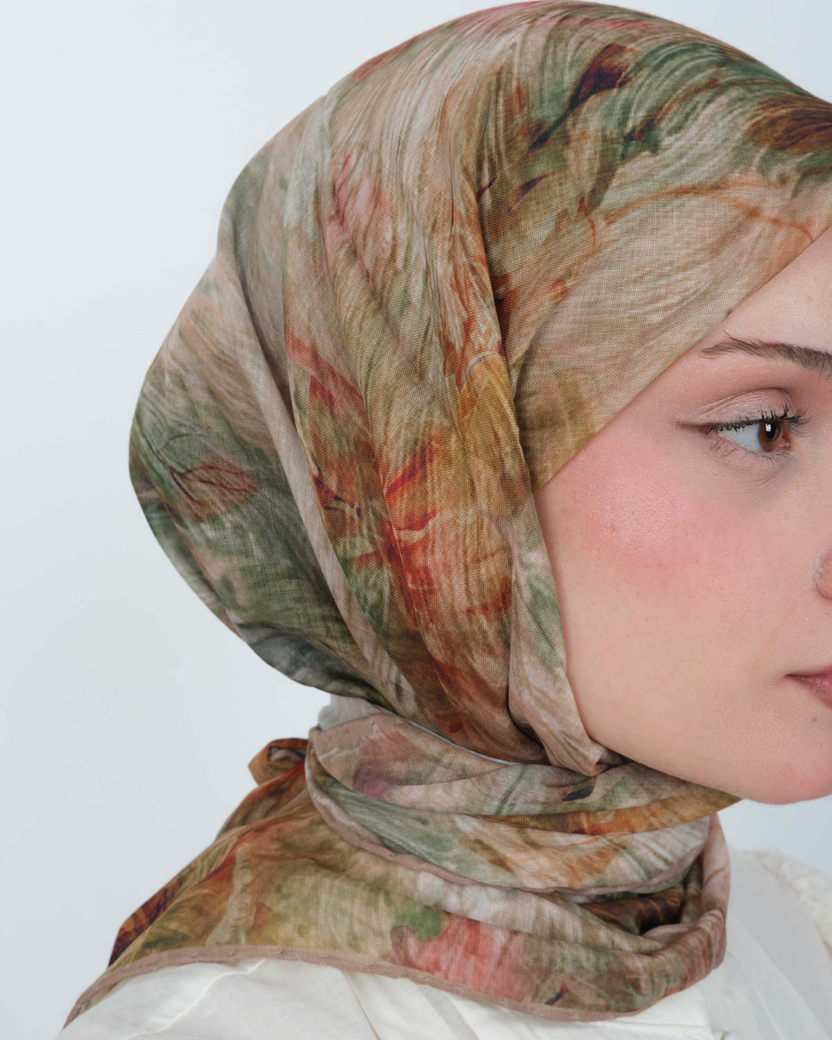 Organik Soft Eşarp D092 Vizon-Hardal