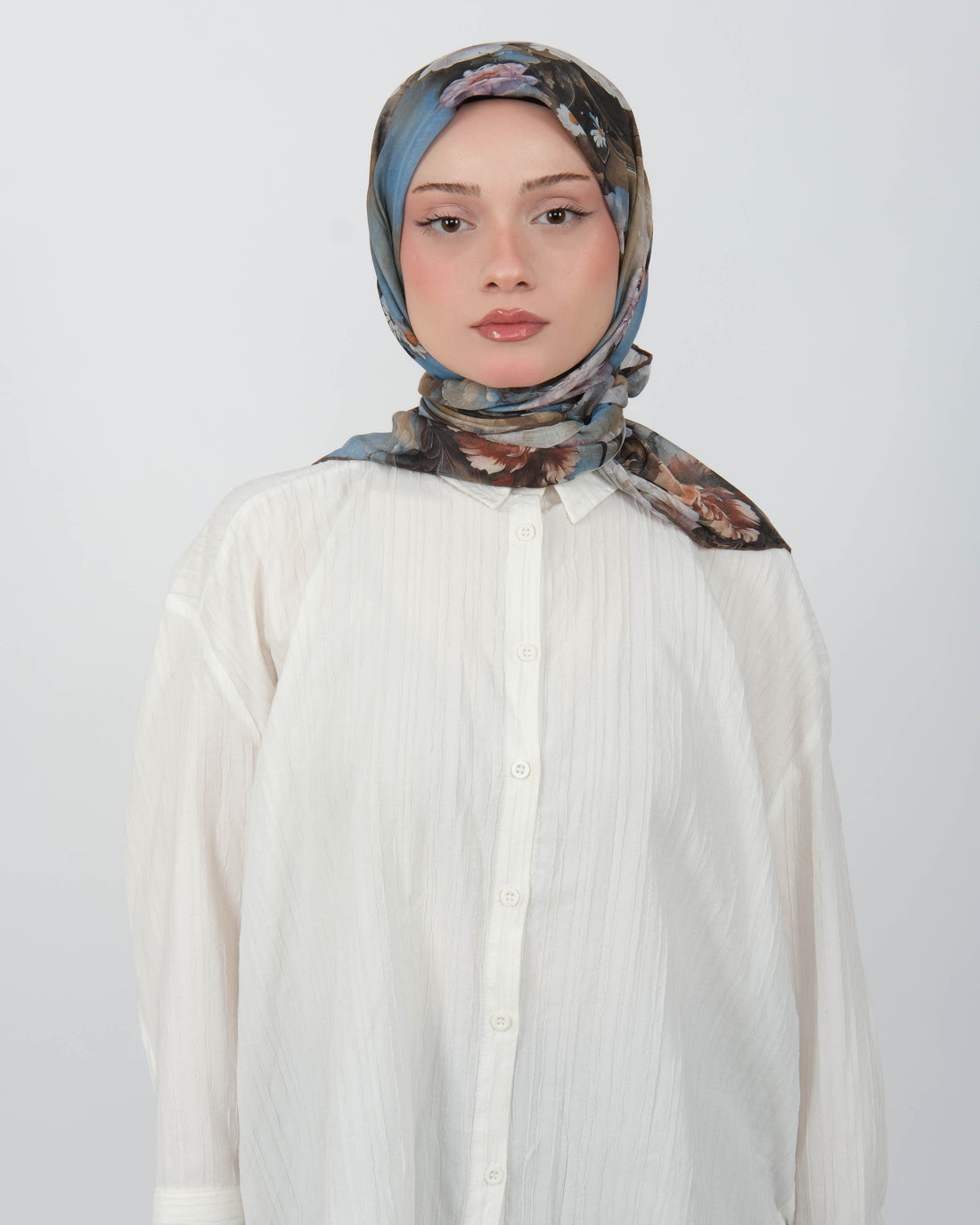 Organik Soft Eşarp D093 Mavi-Vizon