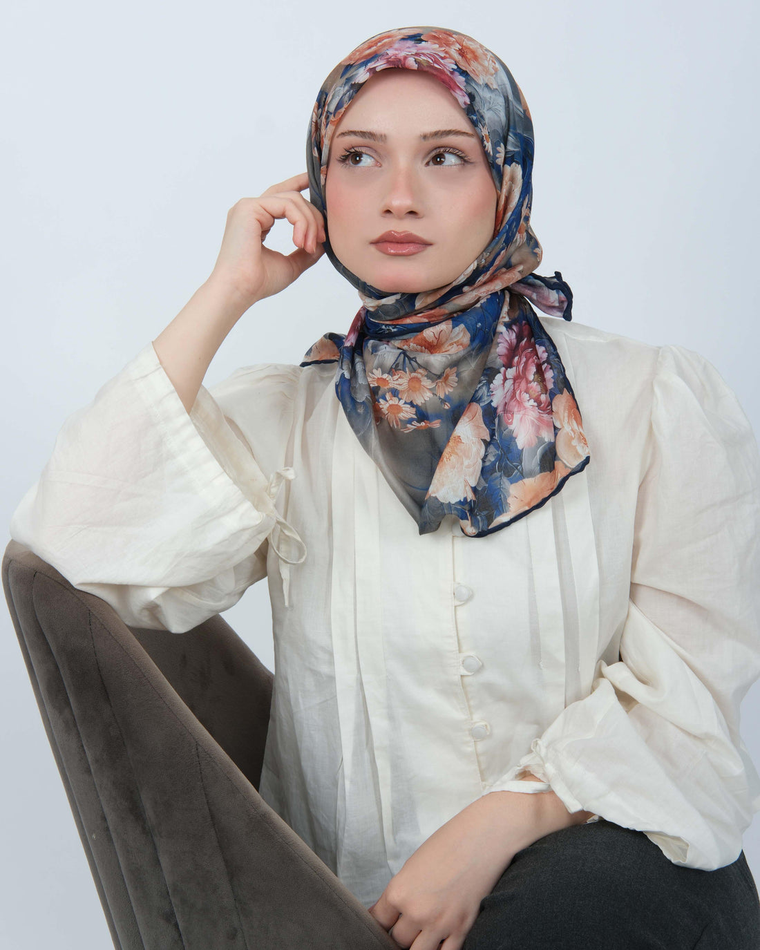 Organik Soft Eşarp D093 Lacivert
