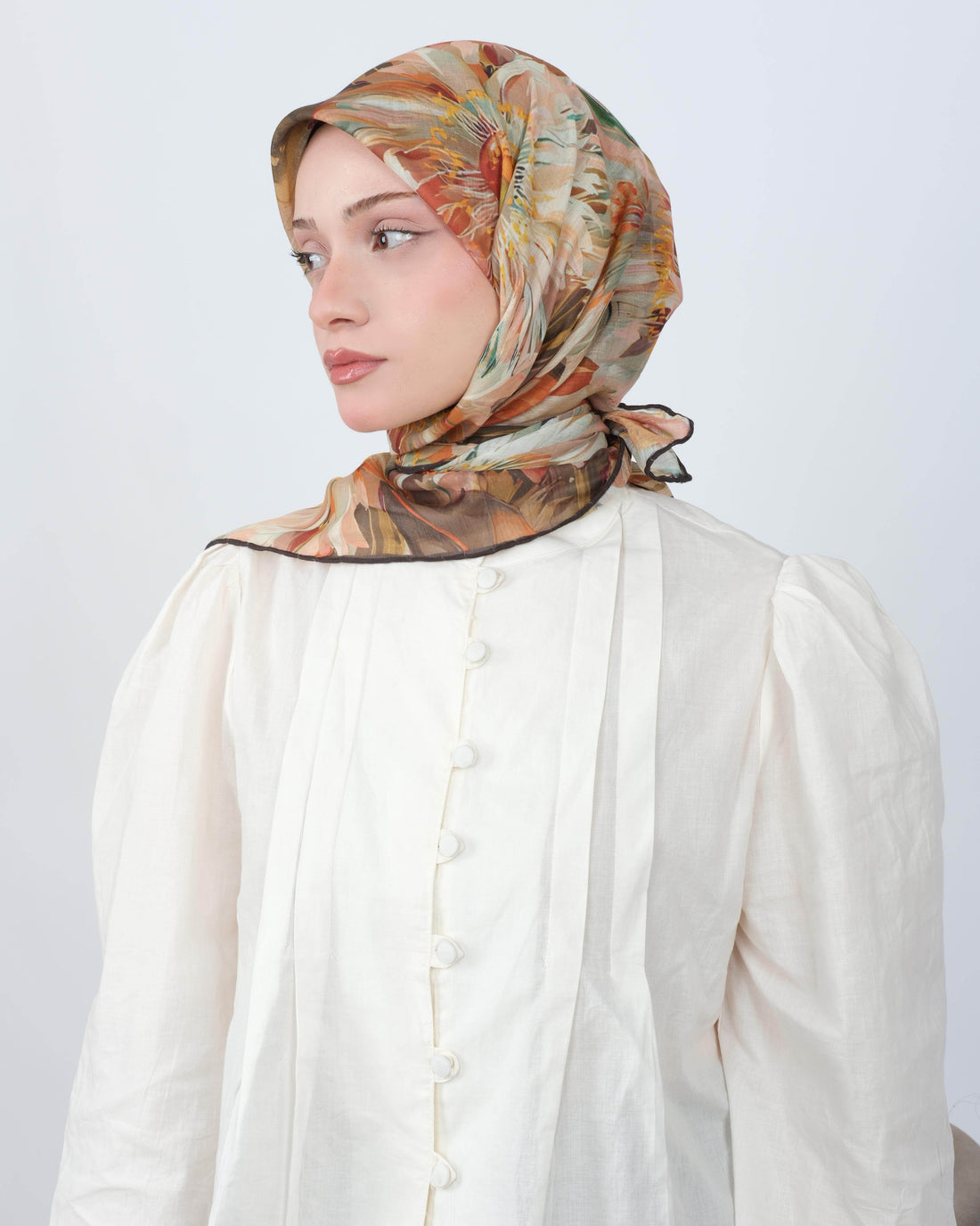 Organik Soft Eşarp D094 Camel-Yeşil