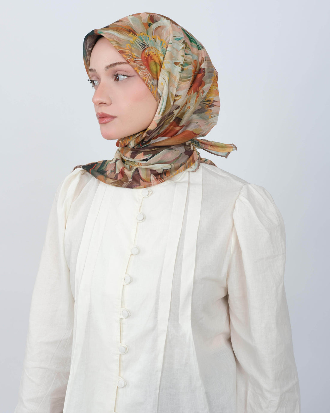 Organik Soft Eşarp D094 Vizon-Krem