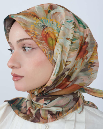 Organik Soft Eşarp D094 Vizon-Krem