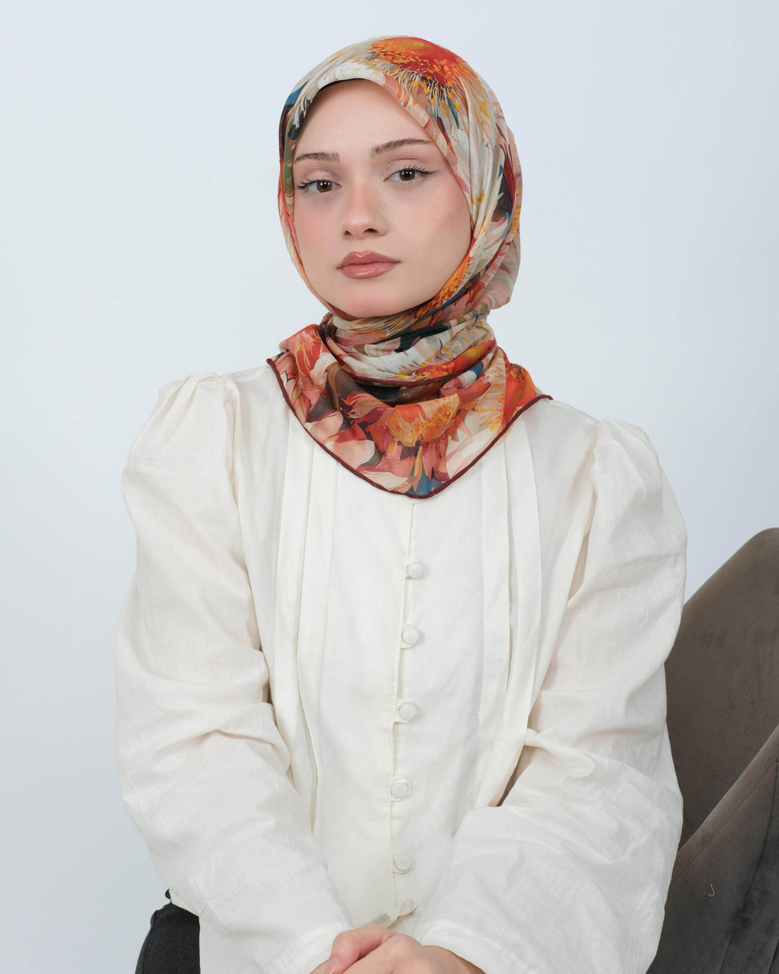 Organik Soft Eşarp D094 Mürdüm-Hardal