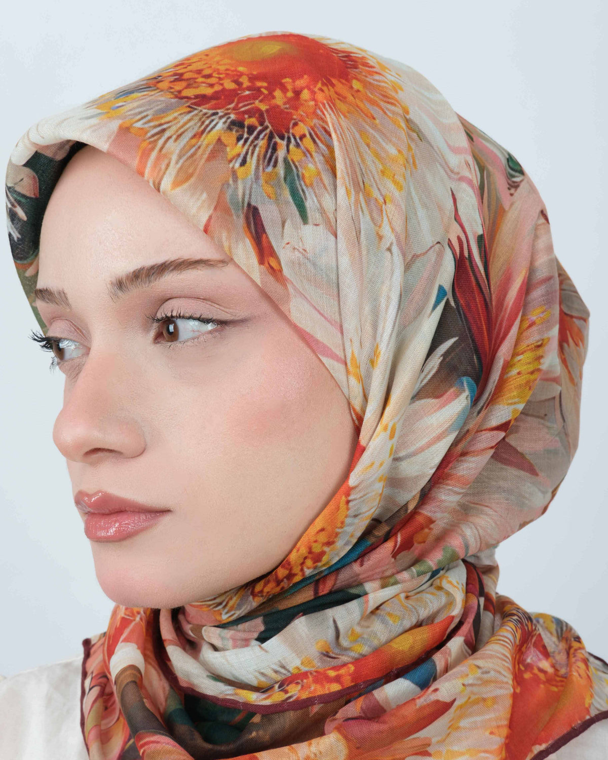 Organik Soft Eşarp D094 Mürdüm-Hardal