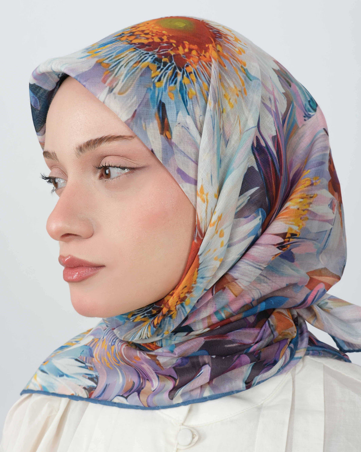 Organik Soft Eşarp D094 Mavi