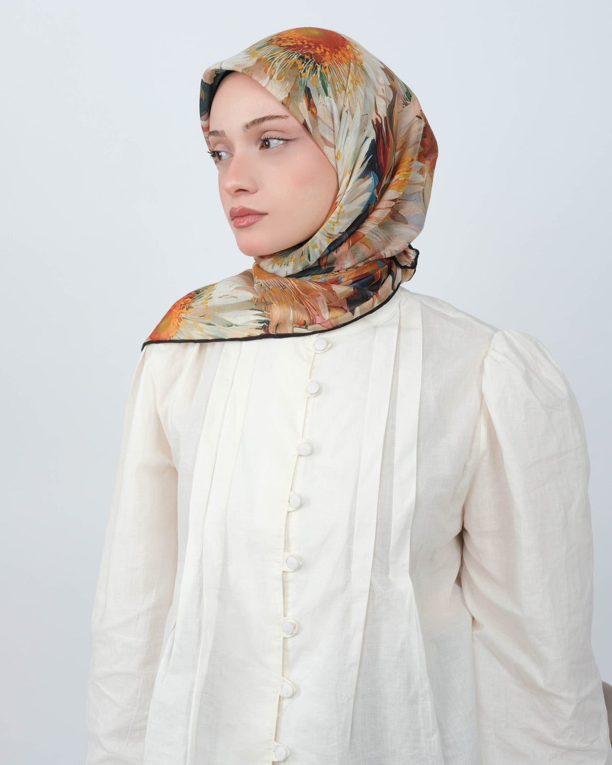 Organik Soft Eşarp D094 Siyah-Bej