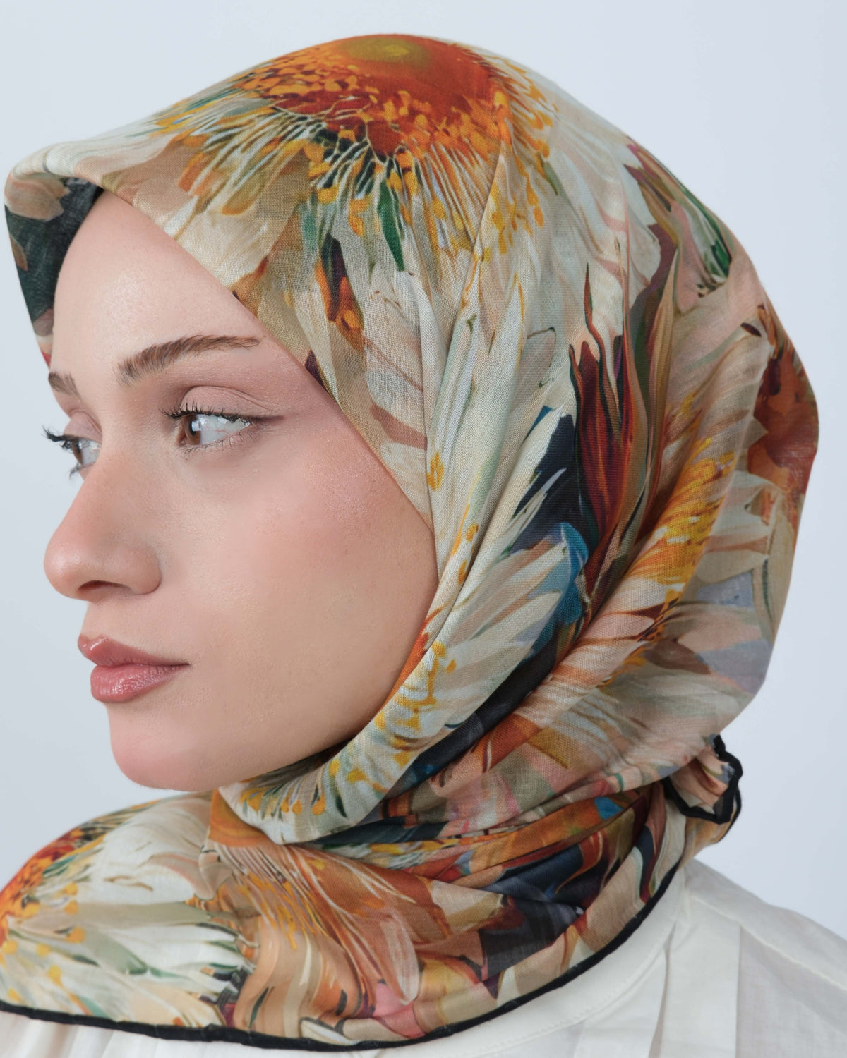 Organik Soft Eşarp D094 Siyah-Bej