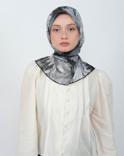 Organik Soft Eşarp D094 Siyah-Gri