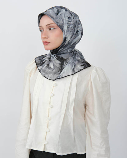 Organik Soft Eşarp D094 Siyah-Gri