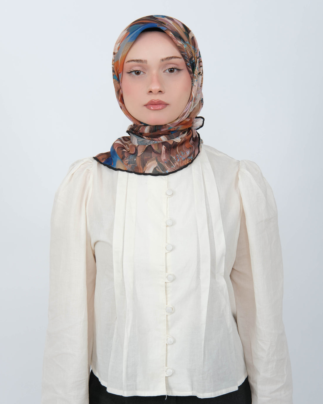 Organik Soft Eşarp D094 Siyah-Kahve