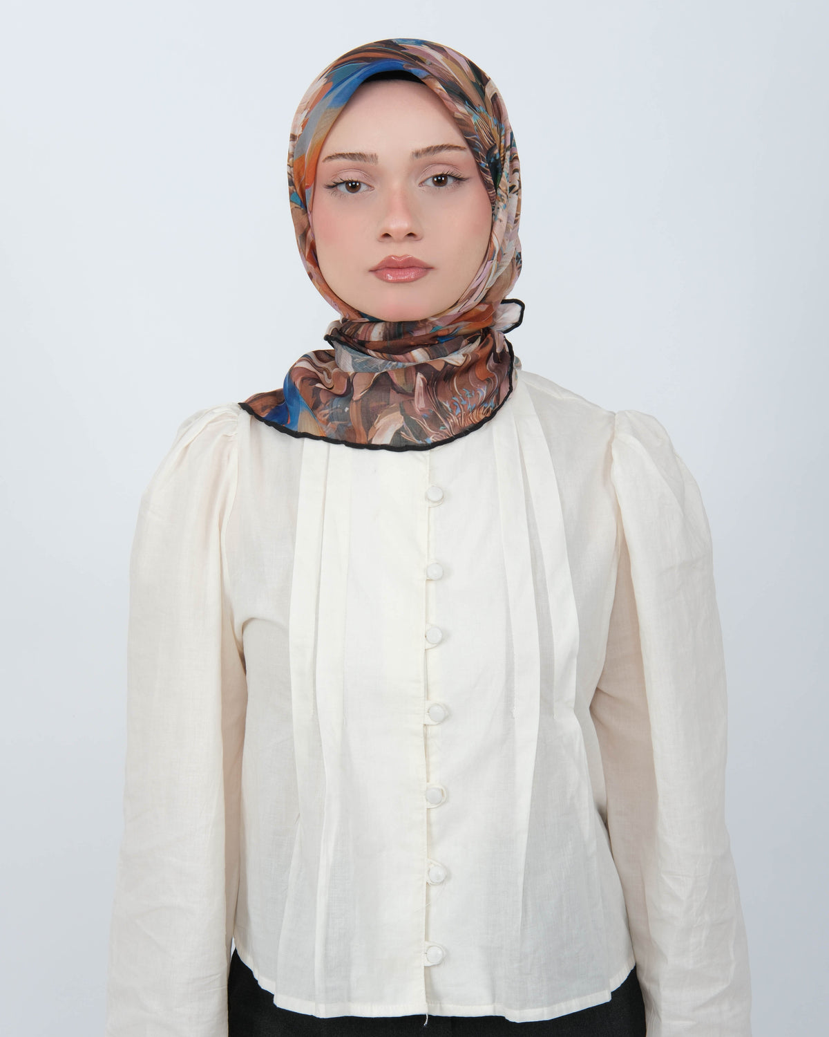 Organik Soft Eşarp D094 Siyah-Kahve