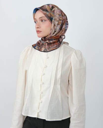 Organik Soft Eşarp D094 Siyah-Kahve