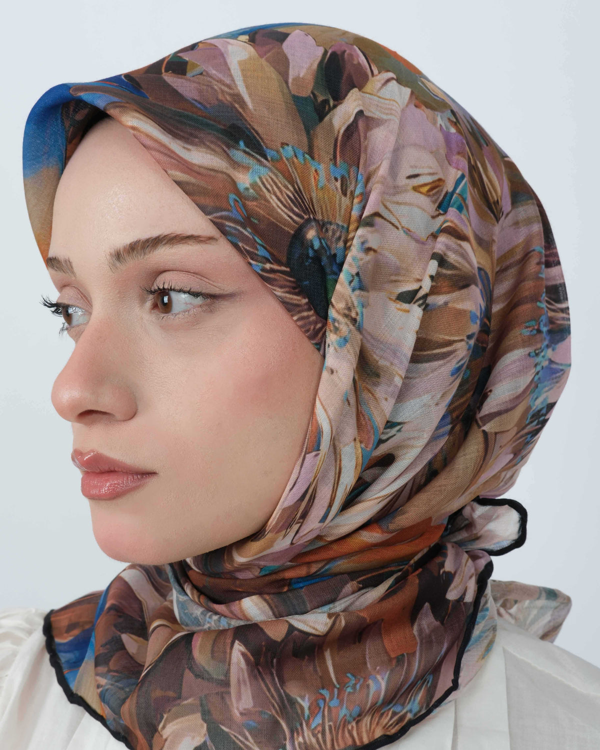 Organik Soft Eşarp D094 Siyah-Kahve