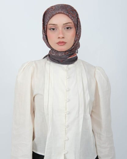 Organik Soft Eşarp D095 Gri-Vizon