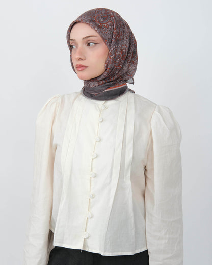 Organik Soft Eşarp D095 Gri-Vizon